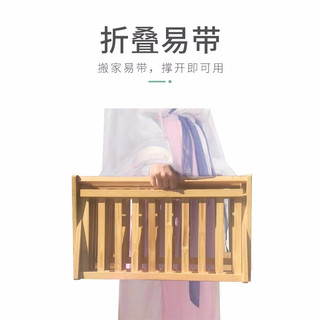 乐活时光楠竹鞋架免安装折叠鞋架子宿舍女生多层简易鞋柜多功能阳台置物架 原木色-六层100cm-免安装可折叠