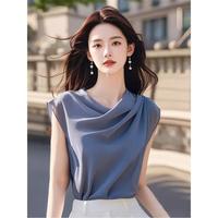 OTHER MIX 法式设计感小众百搭轻奢洋气衬衫女时尚简约无袖上衣