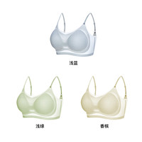 ROVO内衣女小胸聚拢夏季超薄无痕吊带美背心女士透气凉感运动文胸罩 【三件装】浅蓝+浅绿+香槟 M