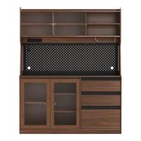 林氏家居餐边柜一体靠墙柜子客厅置物家具储物柜子酒柜实木条茶水柜UB11T 【胡桃色|1.5米】高餐边柜