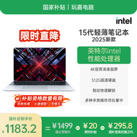 玩嘉 WJCOOLMAN 国补20%笔记本电脑轻薄便携开学季 设计游戏性能高效办公学生银色16G+512GB