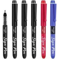 白雪 直液式签字笔1.0mm软头黑色中性笔直液式大墨量S1 红色3支 红色3支