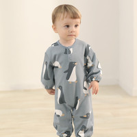 巴厘小猪婴儿连体衣2025春秋季新生儿卫衣哈衣爬服初生儿春装宝宝衣服 企鹅岛 59cm