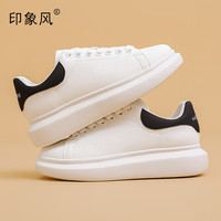 印象风小白鞋女2025春夏季厚底增高休闲鞋时尚百搭板鞋子 灰色X23300016 40