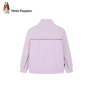 暇步士（Hush Puppies）童装儿童男女大童秋季舒适摇粒绒线条感外套 冰兰紫 130 cm