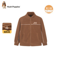 暇步士 童装儿童男女大童秋季舒适摇粒绒线条感外套 藏翠绿 105 cm