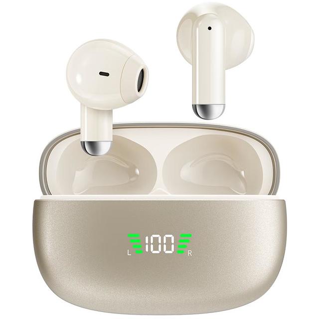 移动端、京东百亿补贴：爱国者 TQ15 半入耳式电量数显蓝牙6.0蓝牙耳机 鎏金米