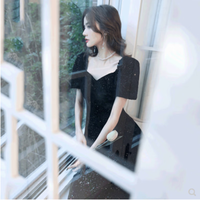 云蔷艺考礼服音乐生黑色晚礼服轻奢显瘦法式公主长款宴会演出 5XL