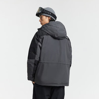 太平鸟男装【鹅绒】防寒服冬季户外工装连帽cordura羽绒服男 灰色1(宽松) L