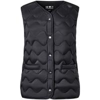 坦博尔轻薄羽绒马甲女短款无领舒适居家保暖内搭坎肩310106A 黑色 155  XS (155)