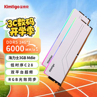 金泰克 48G(24G×2)套装 DDR5 6000频率 C28台式机内存条 海力士原厂颗粒 RGB灯条 战虎系列破晓