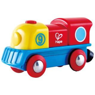 Hape 仓库直发 儿童轨道玩具 彩虹电动火车头 E3820