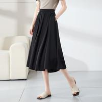 【超值福利】清凉垂坠休闲半身裙女25夏薄款七分中长裙A字裙子