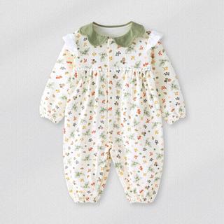 婴儿外出服秋装哈衣长袖女宝宝连体衣婴童连体服春秋女童衣服秋季