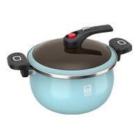 康巴赫（KBH）微压锅0氟炖汤汤锅双层珐琅锅家用焖烧锅搪瓷锅精铁锅易洁不沾 【深海蓝5-8人使用】 26cm 6.5L