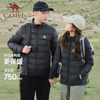 CAMEL骆驼轻薄羽绒服女士2025秋冬立领短款修身加厚保暖夹克外套男 冰精粉，女，J1W1PN139B XXXXL