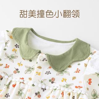 婴儿外出服秋装哈衣长袖女宝宝连体衣婴童连体服春秋女童衣服秋季