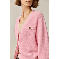 【专柜甄选】LILY女装多巴胺穿搭含绵羊毛短款针织开衫 122粉红 XS