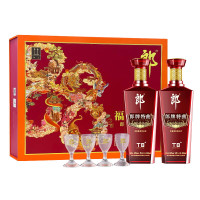 郎酒 郎牌特曲T8 50度 浓酱兼香型白酒  500mL*2瓶 福泽绵延礼盒装（无礼袋）