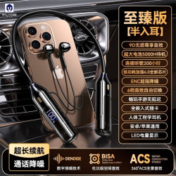 希兰德2025新款Ai声控无线蓝牙耳机6.0插卡MP3超长续航颈挂脖入耳式K歌耳返适用于苹果华为vivo荣耀op