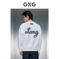 GXG男装 字母贴布绣加绒圆领卫衣 23冬季品GEX13129904 白色 170/M