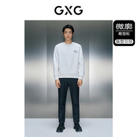 GXG男装 字母贴布绣加绒圆领卫衣 23冬季品GEX13129904