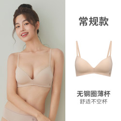 6IXTY8IGHT 68光面无痕内衣套装女24年秋冬无钢圈薄款聚拢文胸罩