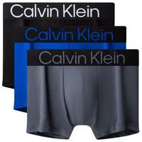 Calvin Klein内衣25秋季男士三条ck提花棉质防夹臀内裤男NP2832O Z2Q-太空黑/宝石蓝/炭灰 S
