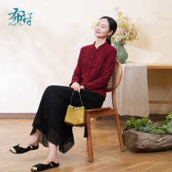 布符 Cloth Fu 春新款女士长袖旗袍上衣 MCCX51