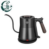 立客 电水壶长嘴电热水壶304不锈钢食品级开水壶烧水壶自动断电酒店旅馆家用1.2升小容量快速煮水泡茶壶 黑色高端细嘴水壶