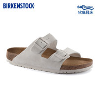 BIRKENSTOCK 勃肯 Arizona 女款牛皮绒面革软底双扣拖鞋 BSARIB371