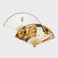 昊美术馆 HOWstore 昊美术馆 艺术古风创意折扇日式黄蝴蝶竹扇纸扇文创礼
