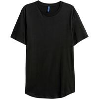 HM男装女装T恤秋季柔软圆领中长款oversize休闲短袖上衣0598755