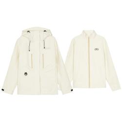 斯凯奇 女春季保暖冲锋衣外套三合一摇粒绒防水登山服 杏仁白/02ZL（女） XL
