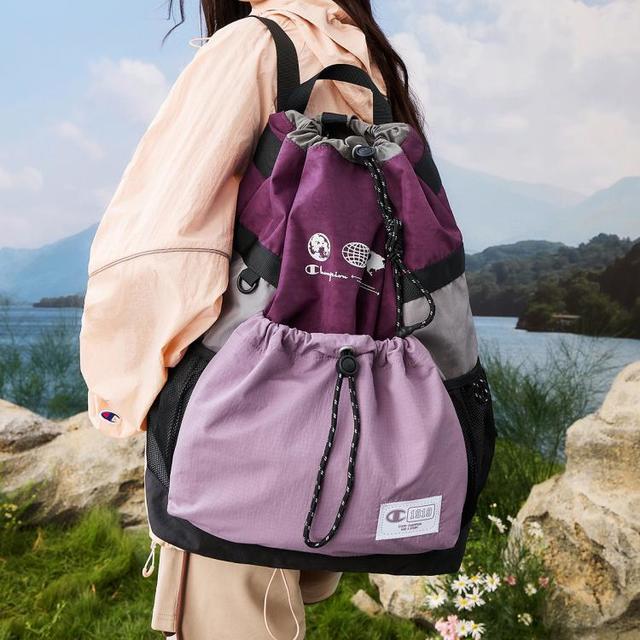 Champion 拼色抽绳户外双肩包