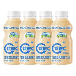 蒙牛 优益C 活菌型 0脂肪 活性益生菌乳酸菌饮料 原味 340ml*4瓶