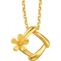 Chow Sang Sang 周生生 29132P 几何小花足金吊坠 1.71g