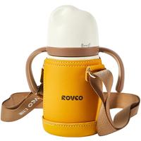 日康（rikang）儿童保温杯 316不锈钢吸管小幼儿园水杯B4022-1棕色260ML 【杯套款】6个月+ 260ml 棕色