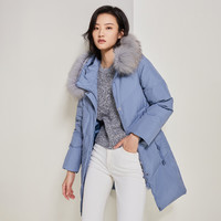 雪中飞2025冬季清仓男女同款中长款羽绒服保暖运动 米白20544F 195