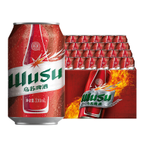 WUSU 乌苏啤酒 大红乌苏啤酒 330mL*24罐 整箱装