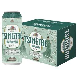 青岛啤酒 全麦白啤 茉莉花味白啤 500mL 12罐 整箱装