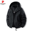 pierre cardin 皮尔·卡丹 皮尔卡丹户外冲锋衣防风防水保暖登山服外套男 黑色 2XL