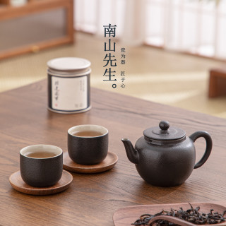 南山先生 黑陶防烫泡茶壶 砚墨一壶二杯