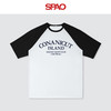 SPAO 时尚潮流简约短袖T恤男女同款  黑#帆船俱乐部黑