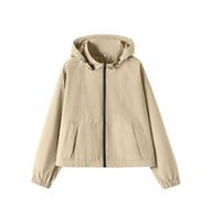 班尼路卡其色三防外套衣女秋季夹克女士防水三合一登山服女Q