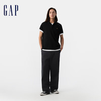 Gap男装2025春季休闲百搭宽松阔腿简约复古休闲裤长裤725692 黑色 34 (185/92A)亚洲尺码