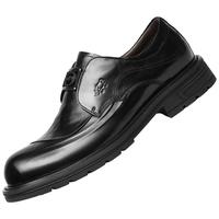 VOLO犀牛【陈牧驰同款】商务正装皮鞋男内增高真皮厚底休闲大头鞋 黑色（套脚） 郑凯同款 四季款 45