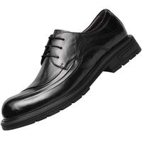 VOLO犀牛【陈牧驰同款】商务正装皮鞋男内增高真皮厚底休闲大头鞋 黑色系带（内增高6CM） 四季款 40