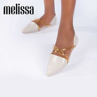 Melissa梅丽莎秋季款女士尖头绑带纯色低跟时尚单鞋33638 黑色 37