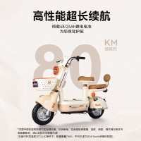 小羚羊 新国标电动车趣味蛋续航80km电瓶车家庭代步车助力自行车48V24AH星恒锂电麦麦咖